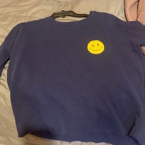 Navy Smiley Face Sweatshirt